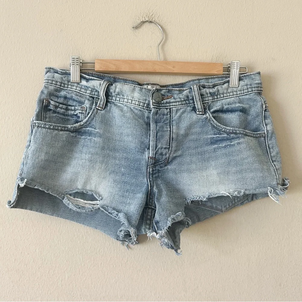 Free People Uptown Distressed Denim Shorts